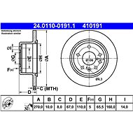 ATE 410191 brake disc 24.0110-0191.1, set of 2 - Brake Disc