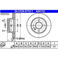 ATE 424112 brake disc 24.0124-0112.1, set of 2 - Brake Disc
