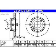ATE 410199 brake disc 24.0110-0199.1, set of 2 - Brake Disc