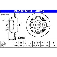 ATE 410216 brake disc 24.0110-0216.1, set of 2 - Brake Disc