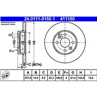 ATE 411150 brake disc 24.0111-0150.1, set of 2 - Brake Disc