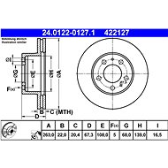 ATE 422127 brake disc 24.0122-0127.1, set of 2 - Brake Disc