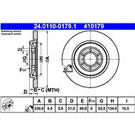 ATE 410179 brake disc 24.0110-0179.1, set of 2 - Brake Disc