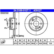 ATE 409127 brake disc 24.0109-0127.1, set of 2 - Brake Disc