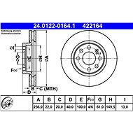 ATE brake disc 24.0122-0164.1, set of 2 - Brake Disc