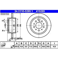 ATE 410289 brake disc 24.0110-0289.1, set of 2 - Brake Disc