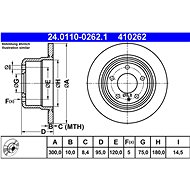 ATE 410262 brake disc 24.0110-0262.1, set of 2 - Brake Disc