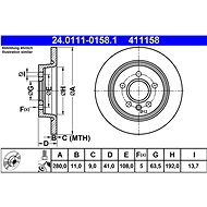 ATE 411158 brake disc 24.0111-0158.1, set of 2 - Brake Disc