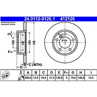 ATE 412126 brake disc 24.0112-0126.1, set of 2 - Brake Disc