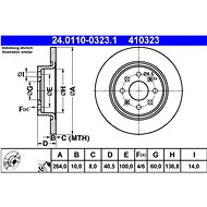 ATE 410323 brake disc 24.0110-0323.1, set of 2 - Brake Disc