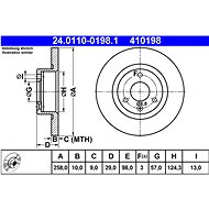ATE 410198 brake disc 24.0110-0198.1, set of 2 - Brake Disc