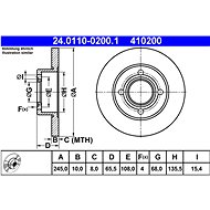 ATE 410200 brake disc 24.0110-0200.1, set of 2 - Brake Disc