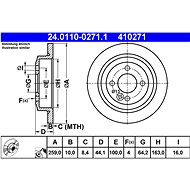 ATE 410271 brake disc 24.0110-0271.1, set of 2 - Brake Disc