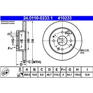 ATE 410233 brake disc 24.0110-0233.1, set of 2 - Brake Disc