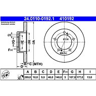 ATE 410192 brake disc 24.0110-0192.1, set of 2 - Brake Disc