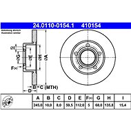 ATE 410154 brake disc 24.0110-0154.1, set of 2 - Brake Disc