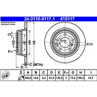 ATE 410117 brake disc 24.0110-0117.1, set of 2 - Brake Disc