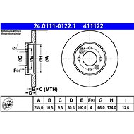 ATE 411122 brake disc 24.0111-0122.1, set of 2 - Brake Disc