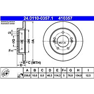 ATE 410357 brake disc 24.0110-0357.1, set of 2 - Brake Disc