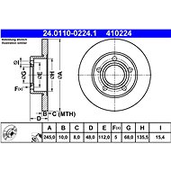ATE 410224 brake disc 24.0110-0224.1, set of 2 - Brake Disc