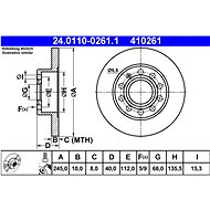 ATE 410261 brake disc 24.0110-0261.1, set of 2 - Brake Disc