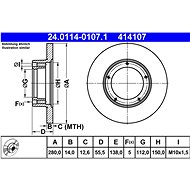 ATE 414107 brake disc 24.0114-0107.1, set of 2 - Brake Disc