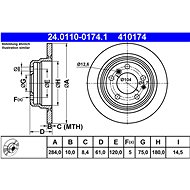 ATE 410174 brake disc 24.0110-0174.1, set of 2 - Brake Disc