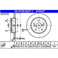 ATE 410337 brake disc 24.0110-0337.1, set of 2 - Brake Disc