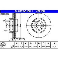ATE 422158 brake disc 24.0122-0158.1, set of 2 - Brake Disc
