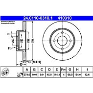 ATE 410310 brake disc 24.0110-0310.1, set of 2 - Brake Disc