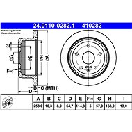 ATE 410282 brake disc 24.0110-0282.1, set of 2 - Brake Disc