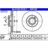 ATE 420128 brake disc 24.0120-0128.1, set of 2 - Brake Disc