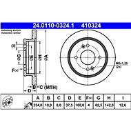 ATE 410324 brake disc 24.0110-0324.1, set of 2 - Brake Disc