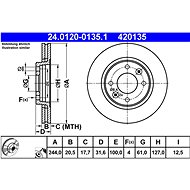 ATE brake disc 24.0120-0135.1, set of 2 - Brake Disc