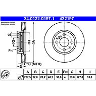 ATE 422197 brake disc 24.0122-0197.1, set of 2 - Brake Disc