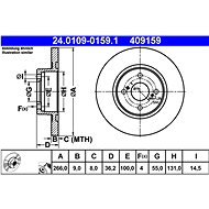 ATE 409159 brake disc 24.0109-0159.1, set of 2 - Brake Disc