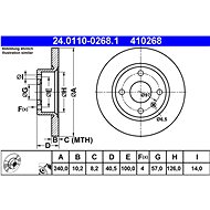 ATE 410268 brake disc 24.0110-0268.1, set of 2 - Brake Disc