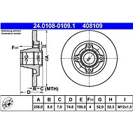 ATE 408109 brake disc 24.0108-0109.1, set of 2 - Brake Disc