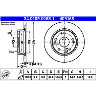 ATE 409158 brake disc 24.0109-0158.1, set of 2 - Brake Disc