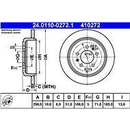 ATE 410272 brake disc 24.0110-0272.1, set of 2 - Brake Disc