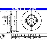ATE 420193 brake disc 24.0120-0193.1, set of 2 - Brake Disc