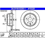 ATE 410228 brake disc 24.0110-0228.1, set of 2 - Brake Disc