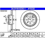 ATE 410230 brake disc 24.0110-0230.1, set of 2 - Brake Disc