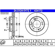 ATE brake disc 24.0124-0172.1, set of 2 - Brake Disc