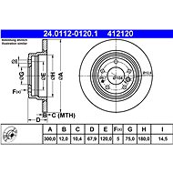 ATE 412120 brake disc 24.0112-0120.1, set of 2 - Brake Disc