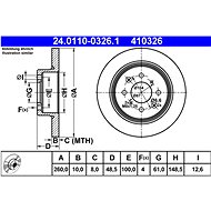 ATE 410326 brake disc 24.0110-0326.1, set of 2 - Brake Disc