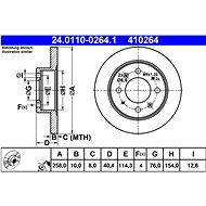 ATE 410264 brake disc 24.0110-0264.1, set of 2 - Brake Disc