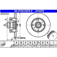 ATE 410275 brake disc 24.0110-0275.2, set of 2 - Brake Disc