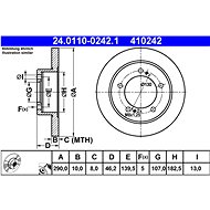ATE 410242 brake disc 24.0110-0242.1, set of 2 - Brake Disc