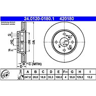 ATE 420180 brake disc 24.0120-0180.1, set of 2 - Brake Disc